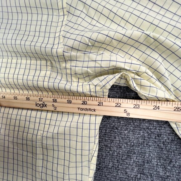 Polo Ralph Lauren Button Up Shirt Men Long Sleeve Yellow Blue 14.5 32/33 Andrew - Picture 6 of 15